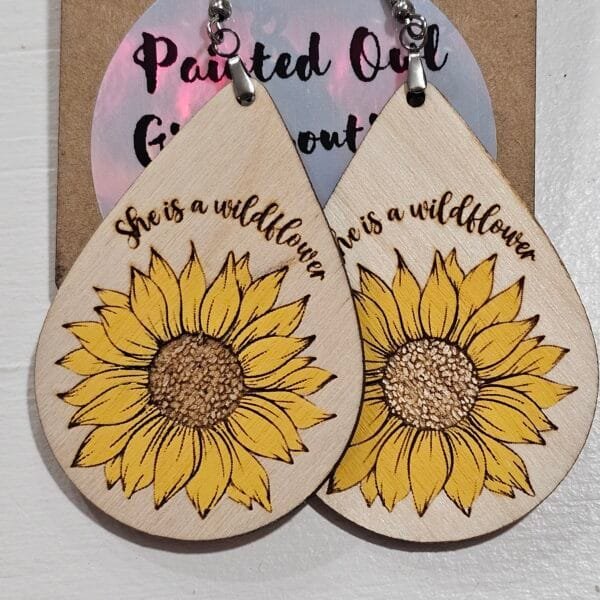 Sunflower Dangle Earrings - Image 2