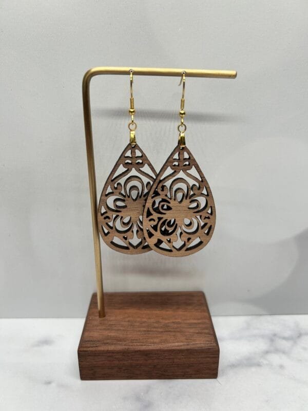 Floral Cutout Wooden Dangles