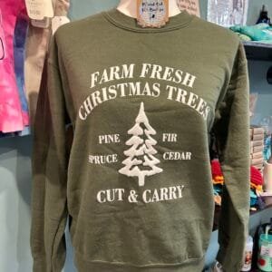 "Farm Fresh Christmas Trees" Puff Vinyl Crewneck Sweatshirt